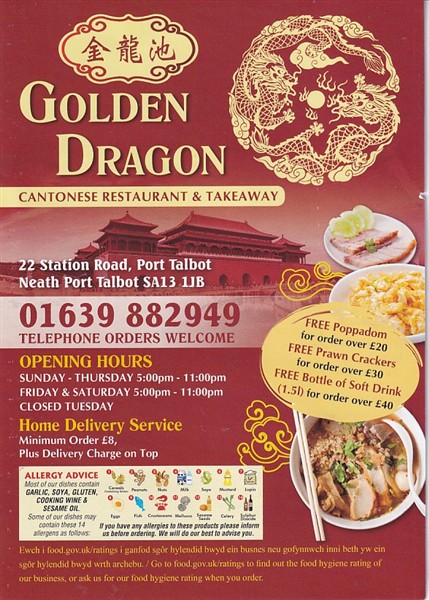 Golden Dragon chinese takeaway Port Talbot